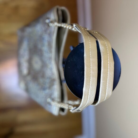 MOTTIF ISTANBUL 1024 woven chain faux leather chain strap. Woven shimmery gold - Picture 4 of 7